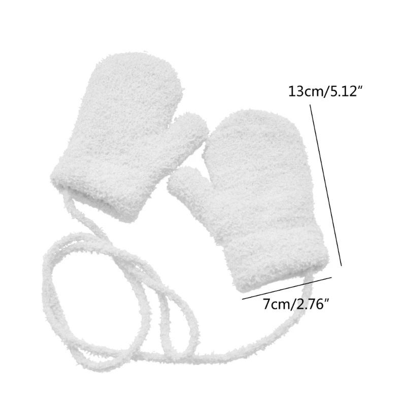 

1 Pair Children's Mittens Solid Baby Warm Gloves for Toddlers Perfect Full Finger Halter Gloves for Winter Activity D7WF