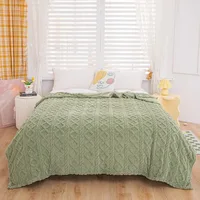 New Tafu Velvet Fleece Blankets Double sided Jacquard Geometric Pattern Thickened Blanket Cover Blanket Suitable for All Seasons 2