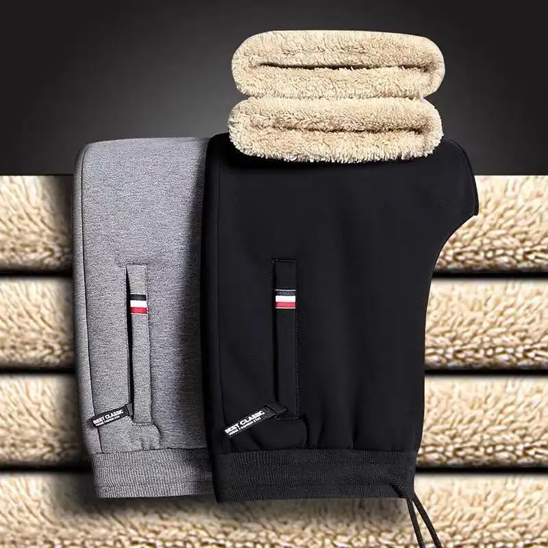 Autumn Winter Plush Thickened Sports Pants for Men Warm Casual Joggers Pants Loose Leggings for Men Sweatpants