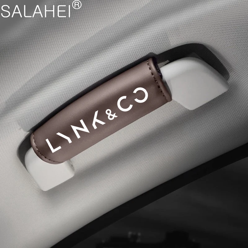 가죽 자동차 지붕 팔걸이 당김 커버 핸들 장갑 보호, LYNK & CO 03 PHEV 05 09 PHEV 09 MHEV 01 06 02 03 + 액세서리