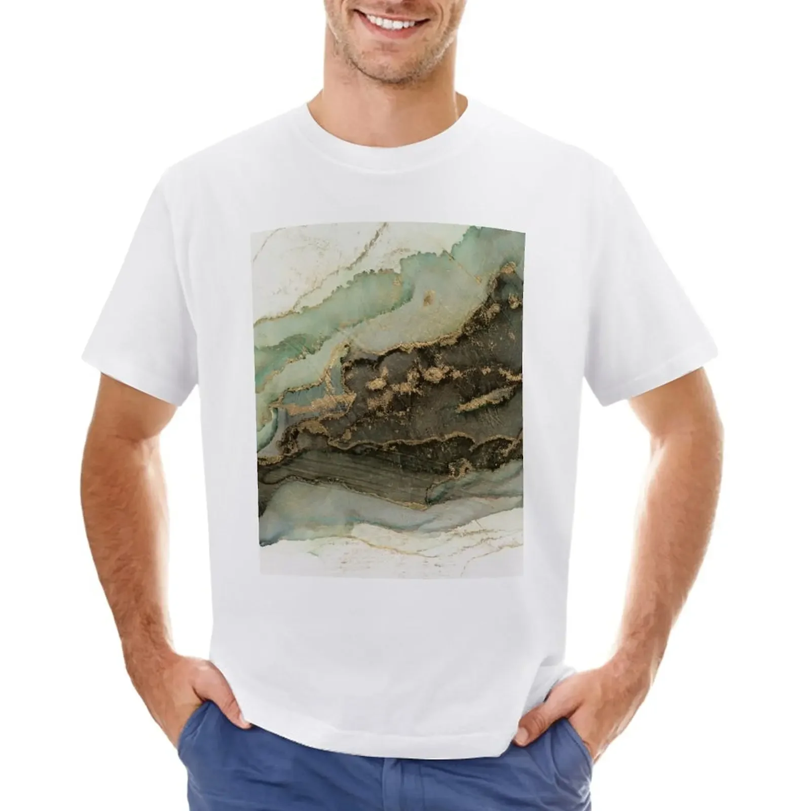 

Stormy Marble Abstract Ink Art T-Shirt heavyweights quick drying oversizeds summer tops workout shirts for men
