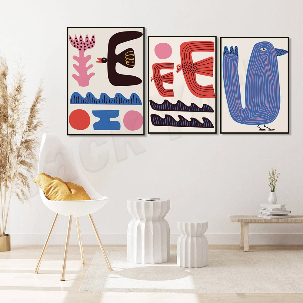 

Eclectic gallery wall art, minimalism, contemporary art, gypsy style, wall prints, abstract bird posters