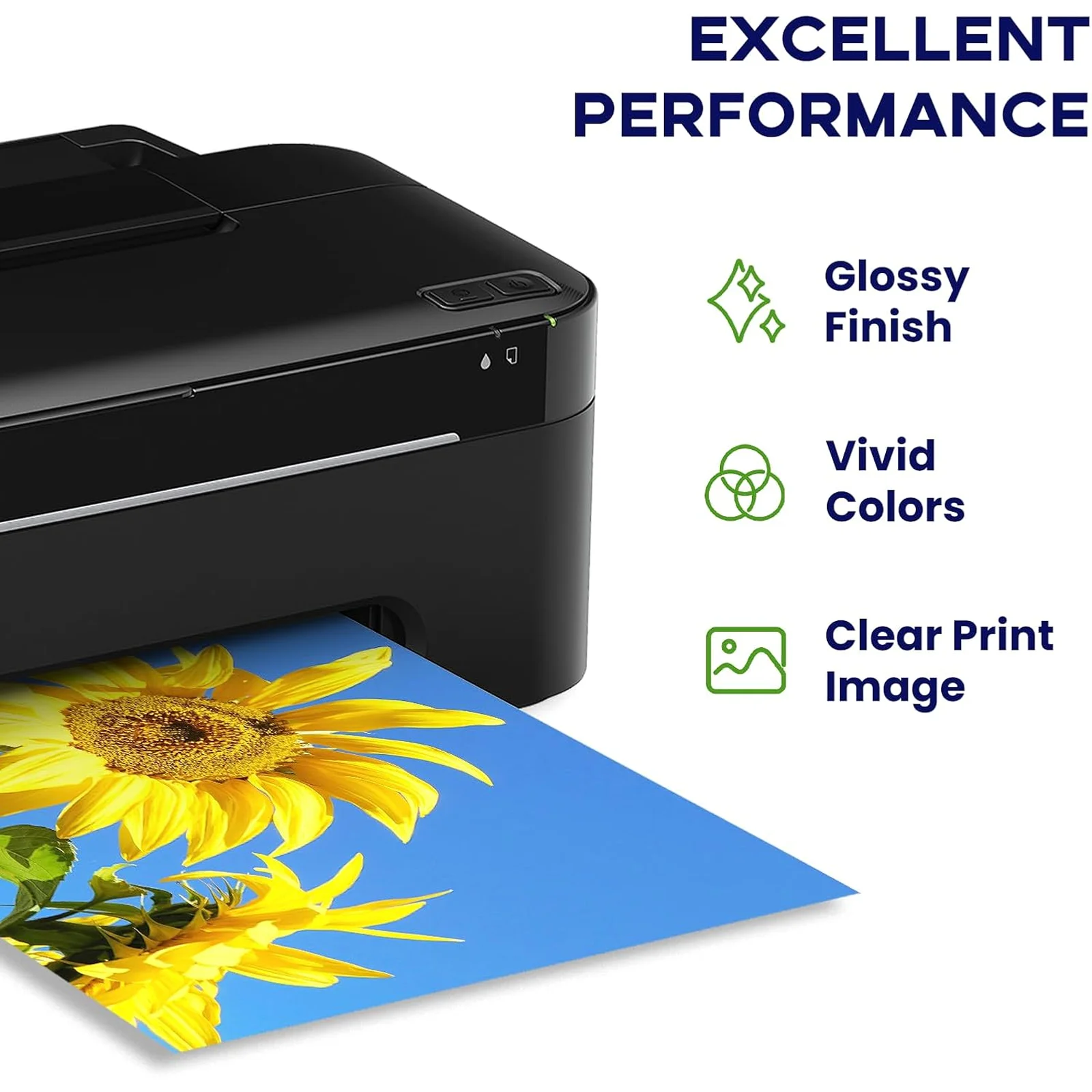 HUSPER A4 크기 135gsm 인화지 단면 광택 100 매 DIY 칩 가방 사진 잉크젯 프린터 용 그림 얇은 전단지 용지