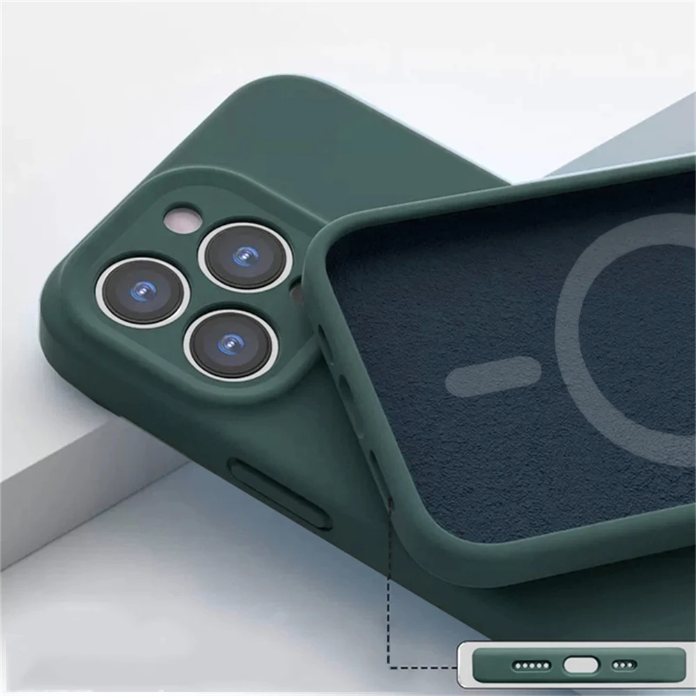 ตัวเลือกสินค้า เคสซิลิโคนเหลวแม่เหล็ก Magsafe สำหรับ iPhone 14/13/12 คุณภาพดี