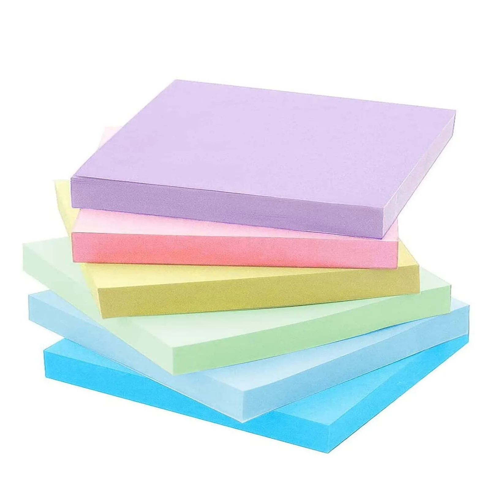 6 Stuks Fluorescerende Kleur 3*3Inch Plakbriefje Geplaatst Het Notitie Pads Stickers Planner Notitieblok Memo Pad School Kantoorbenodigdheden