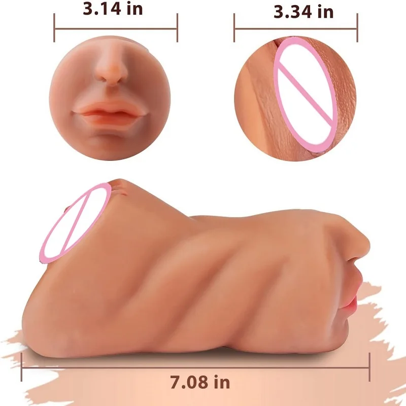 3D Flesh The Light Male Masturbation Artificial Vagina Ass mouth Silicone 3 In 1 Adult Sex Toy Doll For Man Pocket Pussy Ass