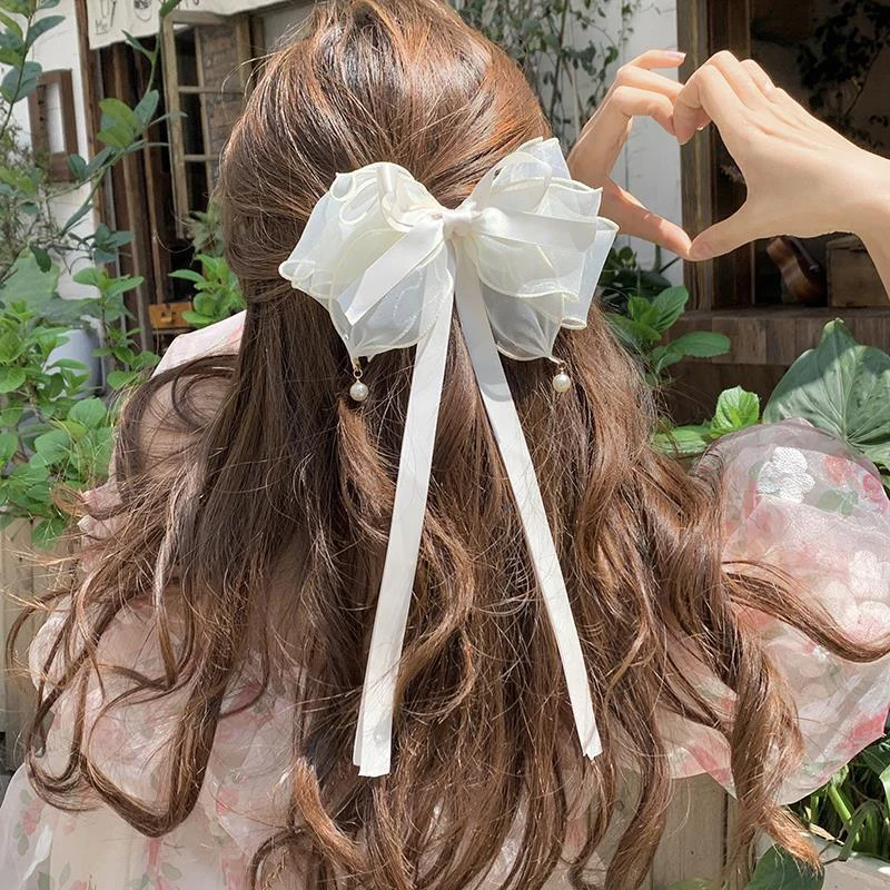 

Sweet Girls Princess Hair Clip Big Bow Ribbon Hairpin For Women Headwear Satin Surface Ladies Hairgrips