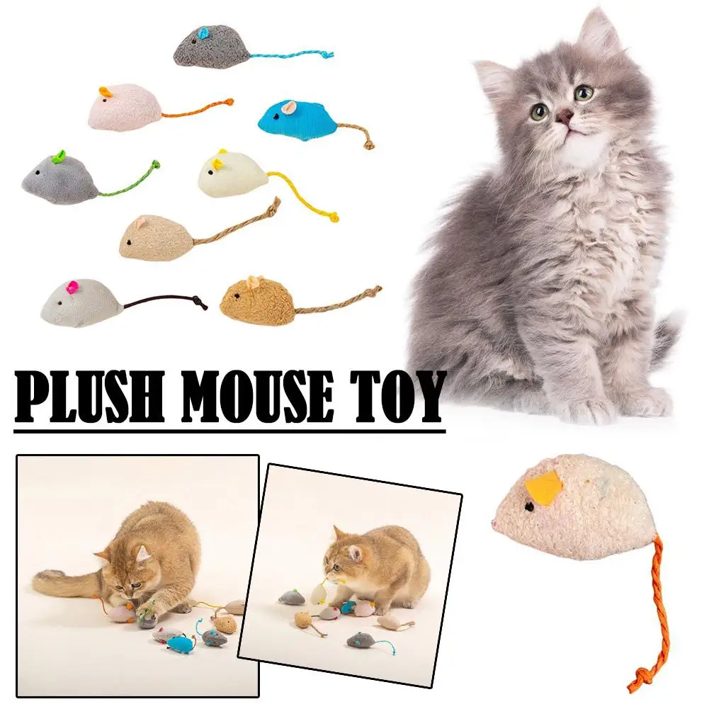 

Plush Mouse Toy Cat Toy Colorful Soft Interactive Mice Toy For Kitten Gifts Supplies Playing Training Scratch Game Supplies V3W2