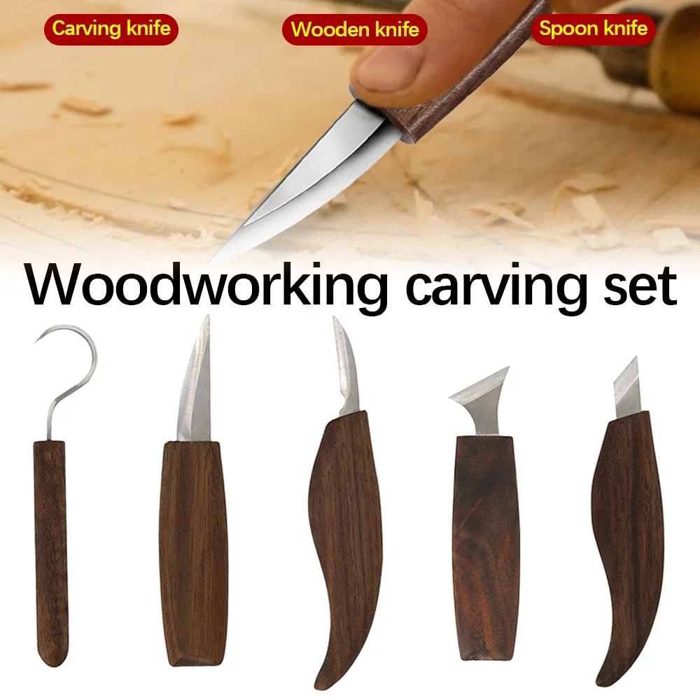 Wood carving chisels Chisel Carving Knife Woodcut DIY Hand Wood Carving Tools Woodcarving Cutter Knives Peeling Woodworking Spoon Hand Tools Worker