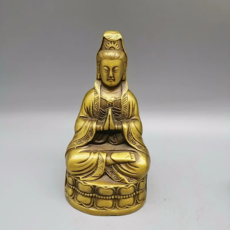 Fashion Chinese Exquisite Brass Archaize Guanyin Bodhisattva Crafts