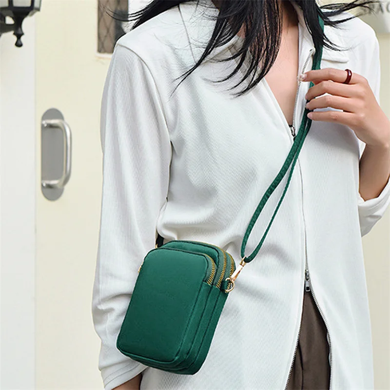 

Fashion Women Crossbody Zipper Mobile Phone Shoulder Bag Lady Female Multifunction Handbag Wrist Purse New Sports Wallet