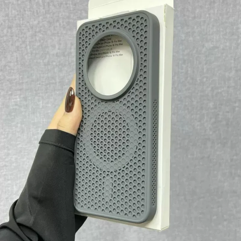 Magnetic Cooling Shockproof Honeycomb Phone Case with Breathable Matte Finish
