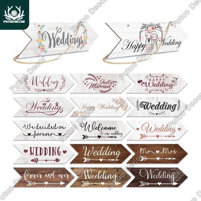 Putuo Decor Wedding Arrow Wooden Sign - A Perfect Addition to Your Wedding Scene