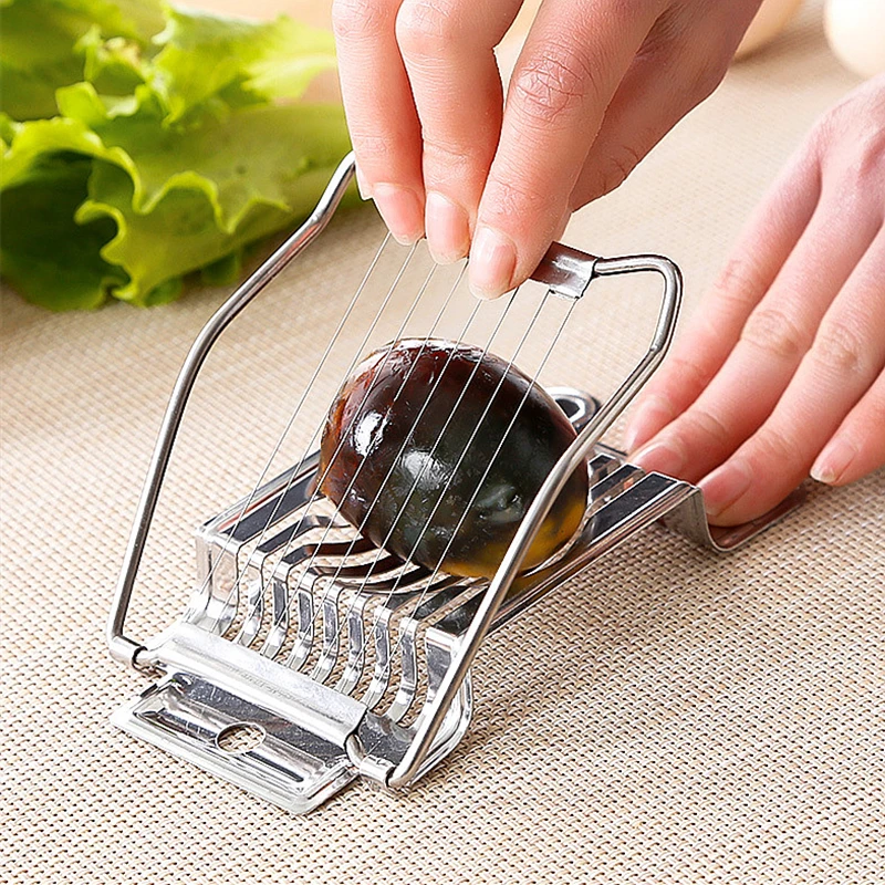 Egg Cutter Egg Separator Stainless Steel Fancy Egg Cutter Multifunctional Household Egg Slicing Divider Manual Separator Kitchen Utensils Gadgets