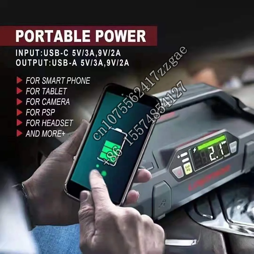 Jump Starter with Air Compressor Emergency Battery Power 12V/2000A LED Display Car Battery Booster Pack 150 PSI Tire Inflator