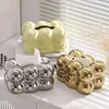 Geometry Tissue Box Cover Decorative Facial Tissue Holder Case Container for Bedroom Tissue Box Covers Rectangular Ceramic 1