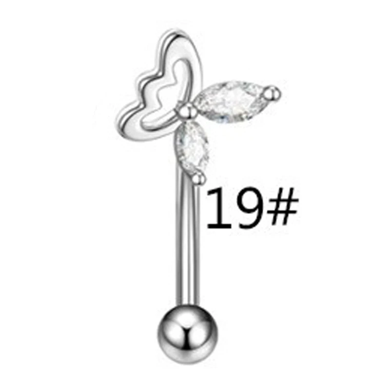 Stainless steel curved rod eyebrow nail unique shape eyebrow ring human body piercing ear cartilage nail finger jewelry body piercing jewelry