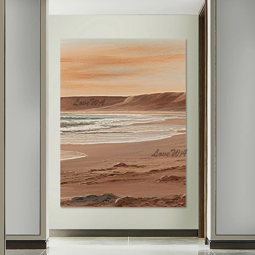 

3D Beach Abstract Oil Painting Handmade Canvas Artwork Design Outdoor Wall Art Textured Acrylic Decoration Wholesale Of Pictures