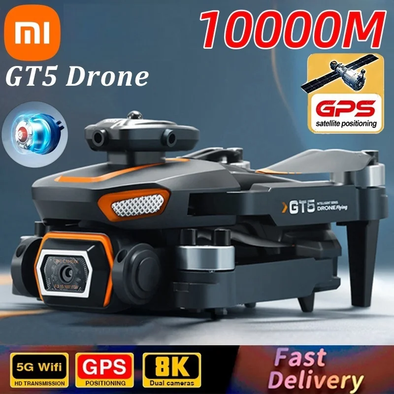 Iconic Brand GT5 MAX Drone Professional 8K Dual Cameras HD FPV GPS RC Brushless Drone Obstacle Avoidance Helicopter Toy UAV 10000m