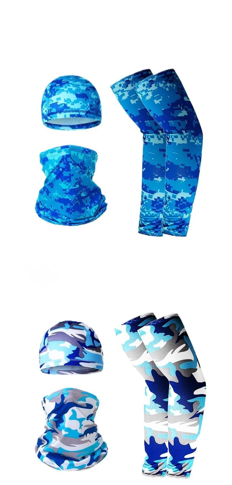 Set di maschere sportive all'aperto con protezione solare traspirante in seta di ghiaccio, foulard magico, asciugatura rapida, leggero, per ciclismo_voghion.com