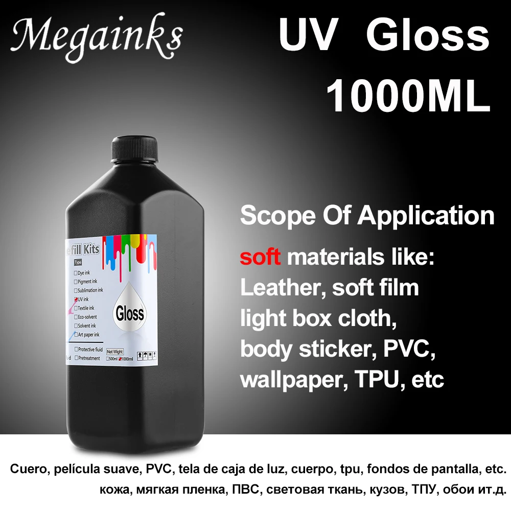 Verniz uv do Brilho para Epson Impressora de Dtf 1000ml L800 L805 L1800 R290 R330 1390 1400 4800 4880 7800 7880 Tx800 Xp600 Xp300 - Imagem 4