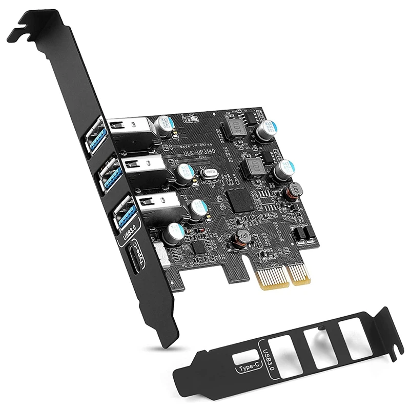 

Плата расширения PCI-E-USB 3.0 Type C + 3 Type A-интерфейс USB 3,0 4-портовая экспресс-карта для настольного компьютера поддерживает UASP