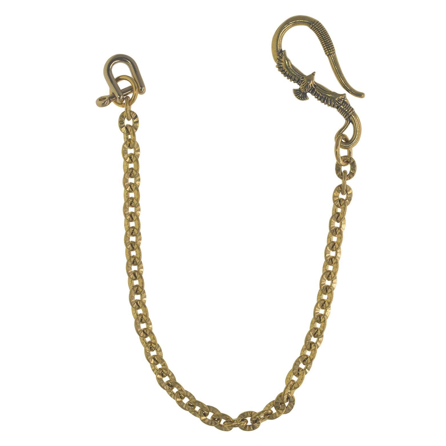 Soild Brass Trousers Jeans Wallet Oval Sunflower Pattern Chain Key Chain Indian Eagle Hook Hook D Shackle Links