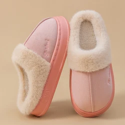 Winter Cozy Fluffy Non-Slip Indoor Cotton Slippers - 36-37 (Pink)
