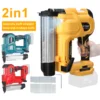 Cordless Electric Nail Gun Straight/N-shape Nails Pure Copper Motor Woodworking Universal DIY Nailing Machine For Makita Battery 1