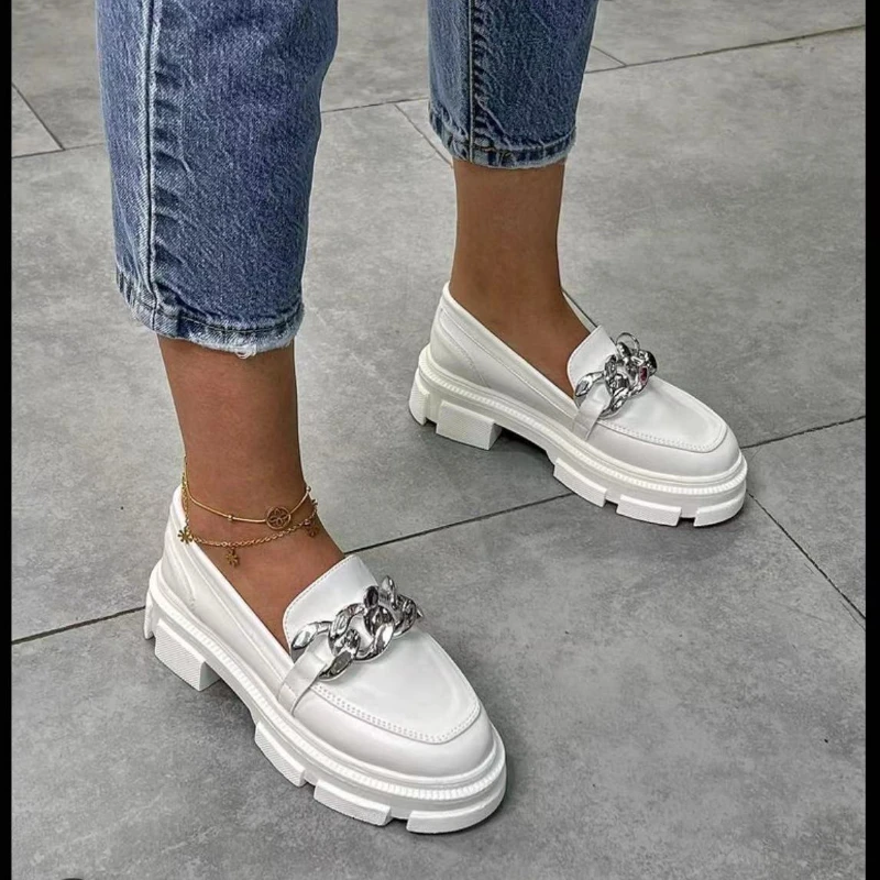 Women's Shoes 2022 New Fashion Casual Shoes Platform Sneakers Chain Loafers Tenis Feminino Sneakers Zapatillas Mujer 