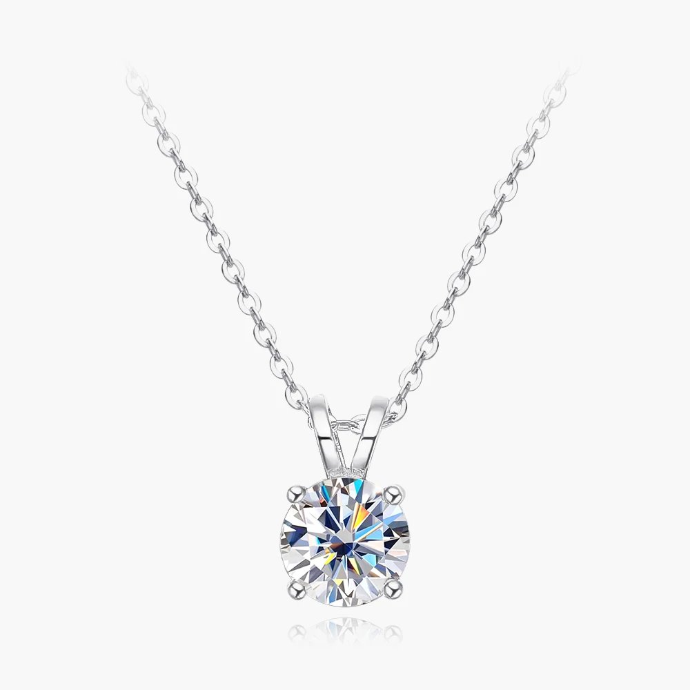 OEVAS Real 1 Carat D Color Moissanite Pendant For Women 18K Gold Plated 100% 925 Sterling Silver Wedding Party Fine Jewelry Gift