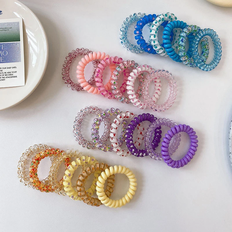 6PCS-Candy-Color-Hair-Rope-Summer-Telephone-Wire-Elastic-Hair-Band ...