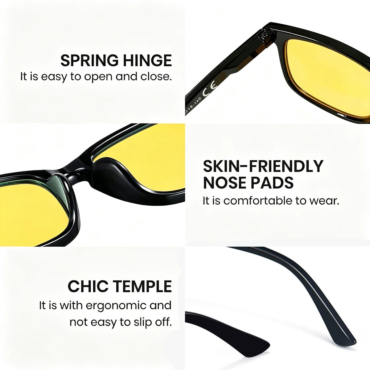 Blue Light Blocking Glasses with Amber Yellow Lenses for Enhanced Comfort