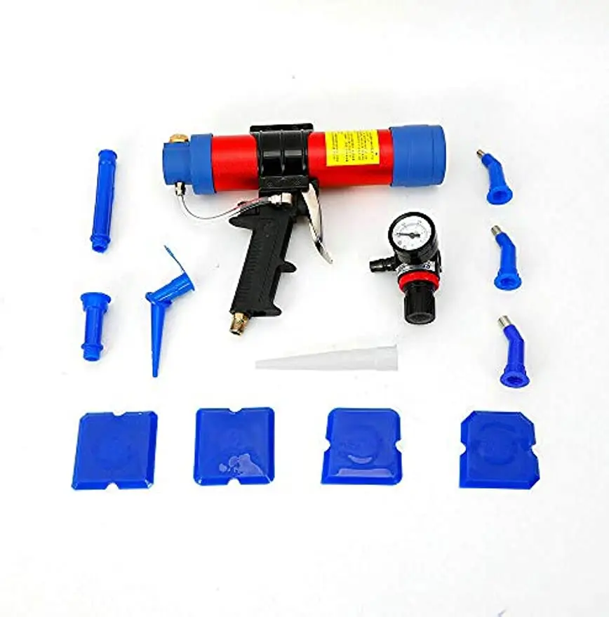 Pistola Per Silicone 600 Ml In Lega Di Alluminio – Con 10 Ugelli, Per Sigillante E Colla Vetro