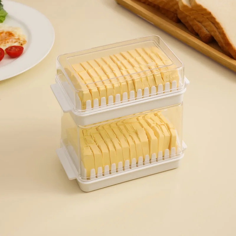 Butter cutting box, food storage box, lid partition cutting, refrigerator preservation storage cheese box