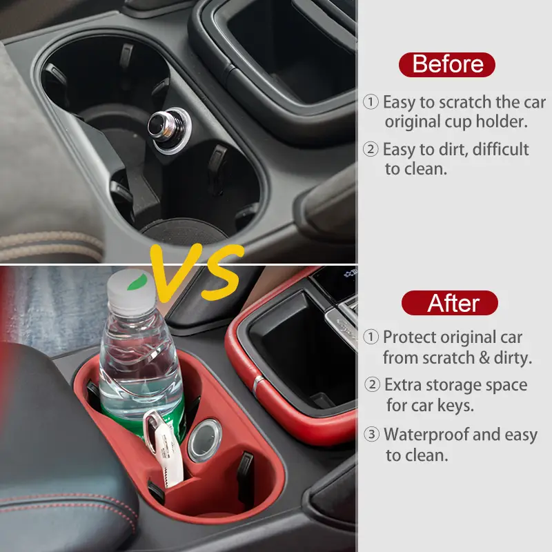 For Porsche Cayenne 2024 2025 2026 Silicone Car Wireless Charging Pads Center Console Organizer Cup Holder Insert Accessories - Image 6