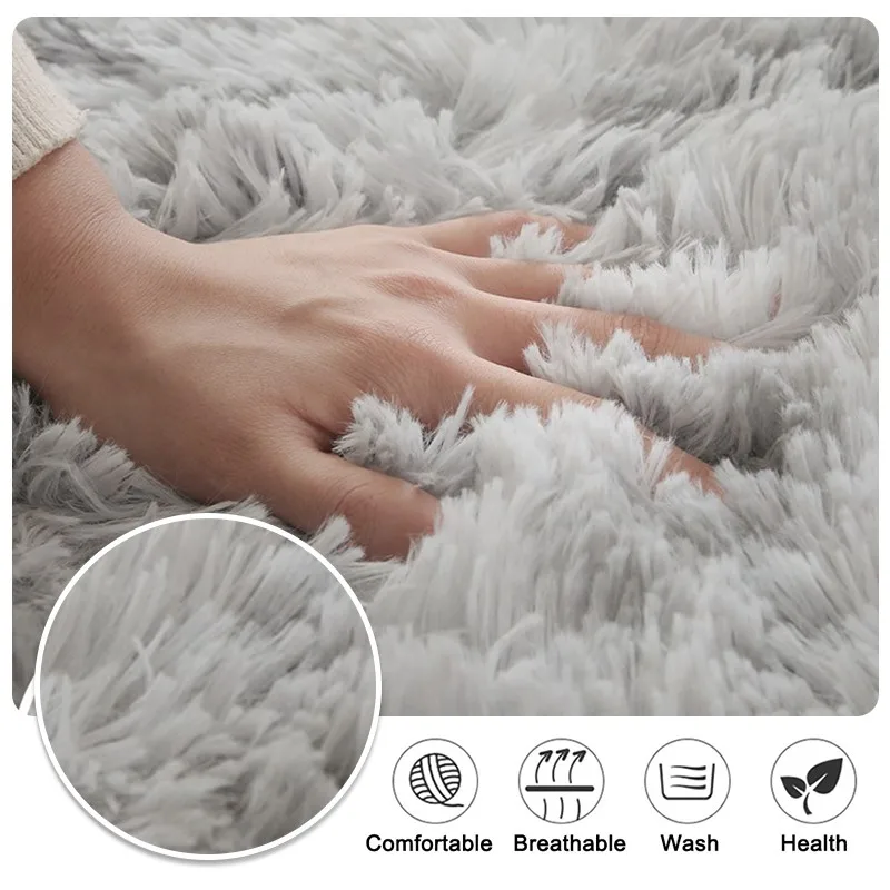 거실용 겨울 플러시 카펫, 홈 침실 장식, 단색 영역 러그, 따뜻한 두꺼운 바닥 매트, 미끄럼 방지 세탁 가능 러그
