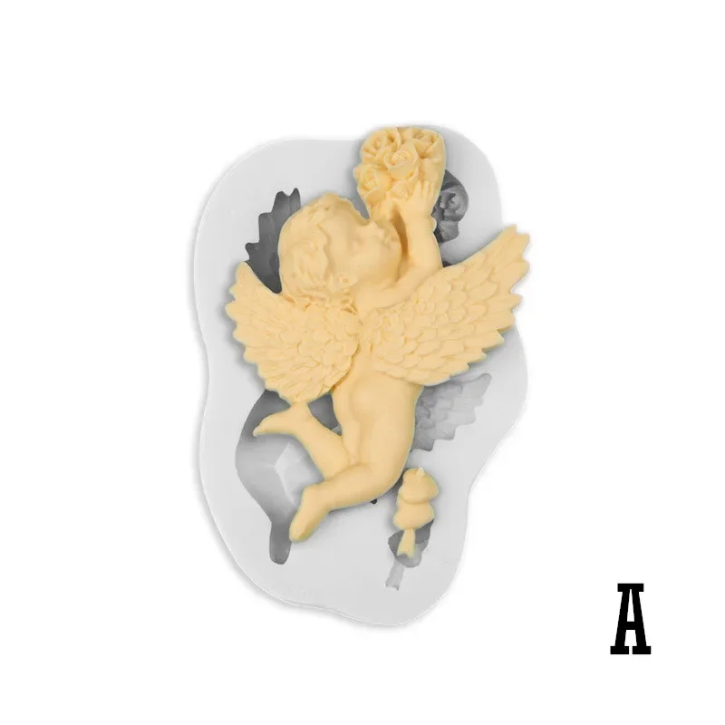 Angel Hand Soap Silicone Mold Roses Flower Fairy Chocolate Cake 3D Soap Making Supplies