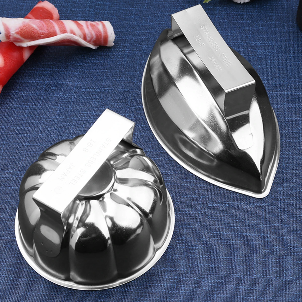 Sushi Making Tools Omurice Mold Japanese-Style 304 Stainless Steel Boat-Shaped Egg-Wrapped Rice Mold DIY Sushi Making Kitchen Gadgets