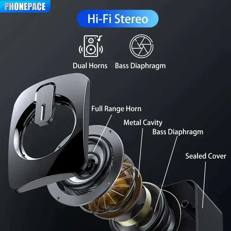 Computer Loudspeaker PHONEPACE Stereo Sound With Microphone 3.5mm AUX For Macbook Desktop Notebook Home Office