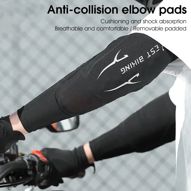 WEST BIKING Motorcycle Sport Protection Elbow Support Skateboard UV Protective Riding Non-Slip Arm Sleeves Removable Elbow Pads