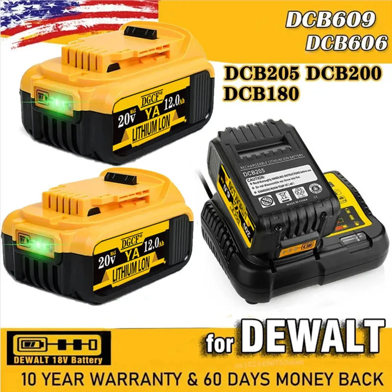 

20V Baterry For Dewalt DCB200 Replacement Battery DCB200 DCB101 DCB115 8000MAH Power Tool Baterry For Dewalt Li-ion Batteries