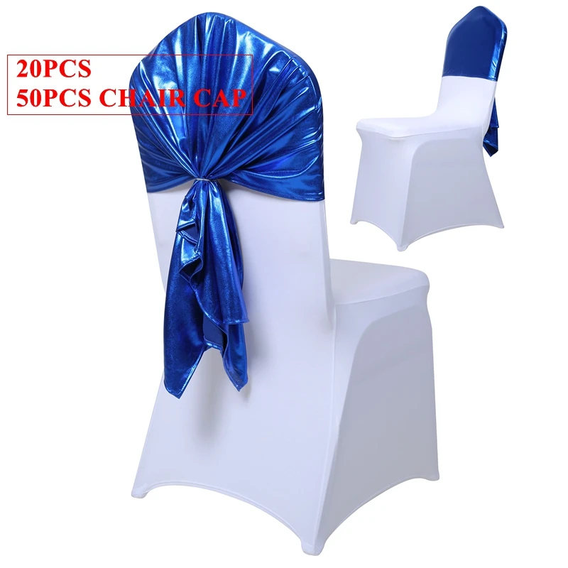 

New Design Mettalic Bronzing Spandex Chair Cap Cover Lycra Stretch Chair Covers Hood For Wedding Event Decoration