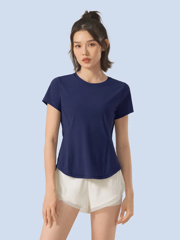 Quick-Dry Running Yoga Clothes Women Sport T-shirt Wicking Short Sleeve Fitness Gym Clothing Woman Sportswear Pilates