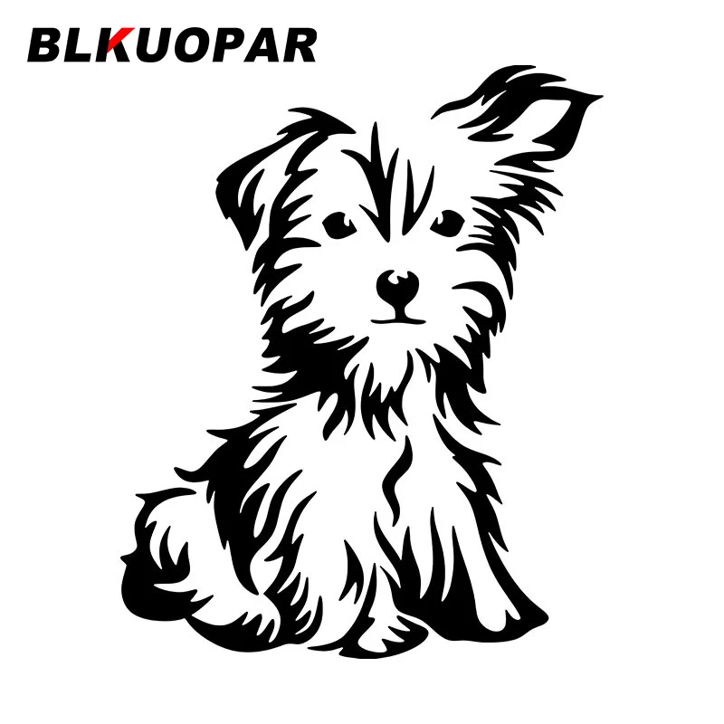 

BLKUOPAR Yorkie Dog Pattern Car Stickers Cute Animal Decal Occlusion Scratch DIY Die Cut Surfboard Caravan Car Lable