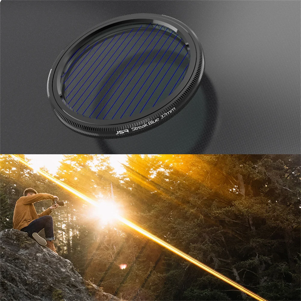 Filtro de Lente Azul Streak para Câmera Dslr Vidro Óptico Anamórfico Cheio Amarelo Efeitos Especiais 37 40 3.5 49 52 58 77 82 95 mm - Image 5