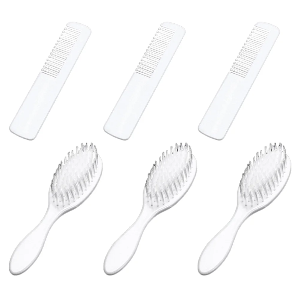 

3 Set Hair Brush and Comb Set Hairbrush Scalp Grooming for Newborn Infant Toddler Kids Registry Gift