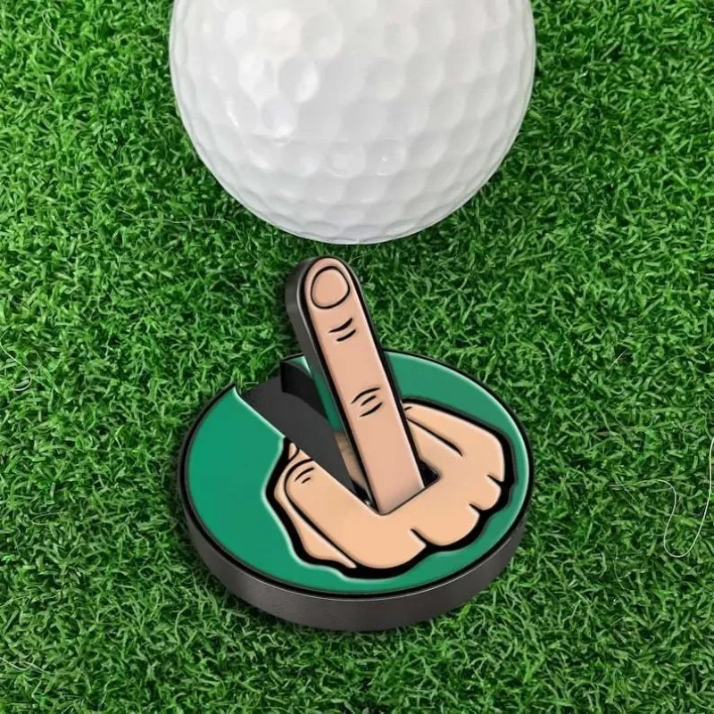 Funny Middle Finger Golfs Ball Marker Golf Hat Clip Marker Magnetic Removable Golf Practice Position Mark Accessorie
