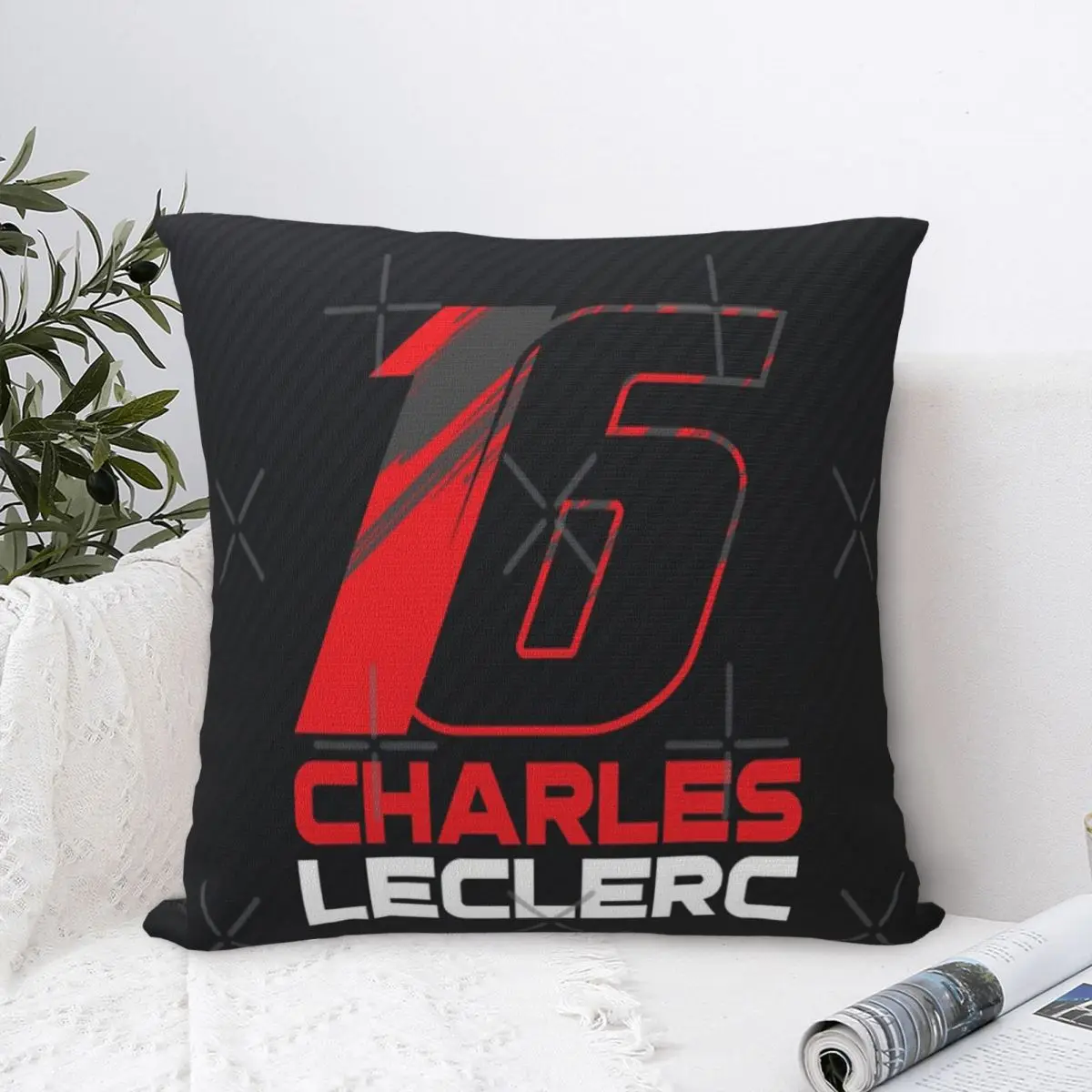 Charles Leclerc 16 V3 Federa Cuscino Divano Per Divano Cuscini Copertura Federa Bianca