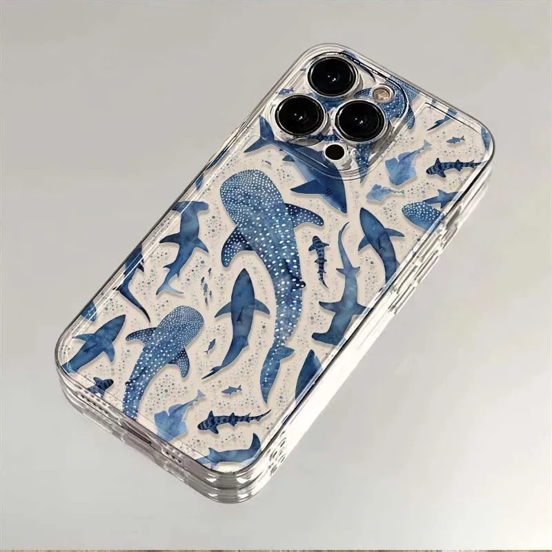 Ocean Shark & Whale Print Phone Case